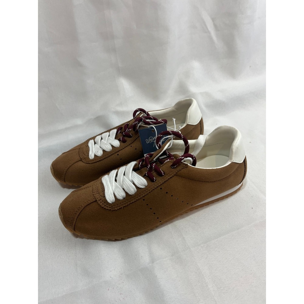 Universal Thread Womens Cognac Brown Faux Suede Sneakers Lace Up Joggers Size 7
